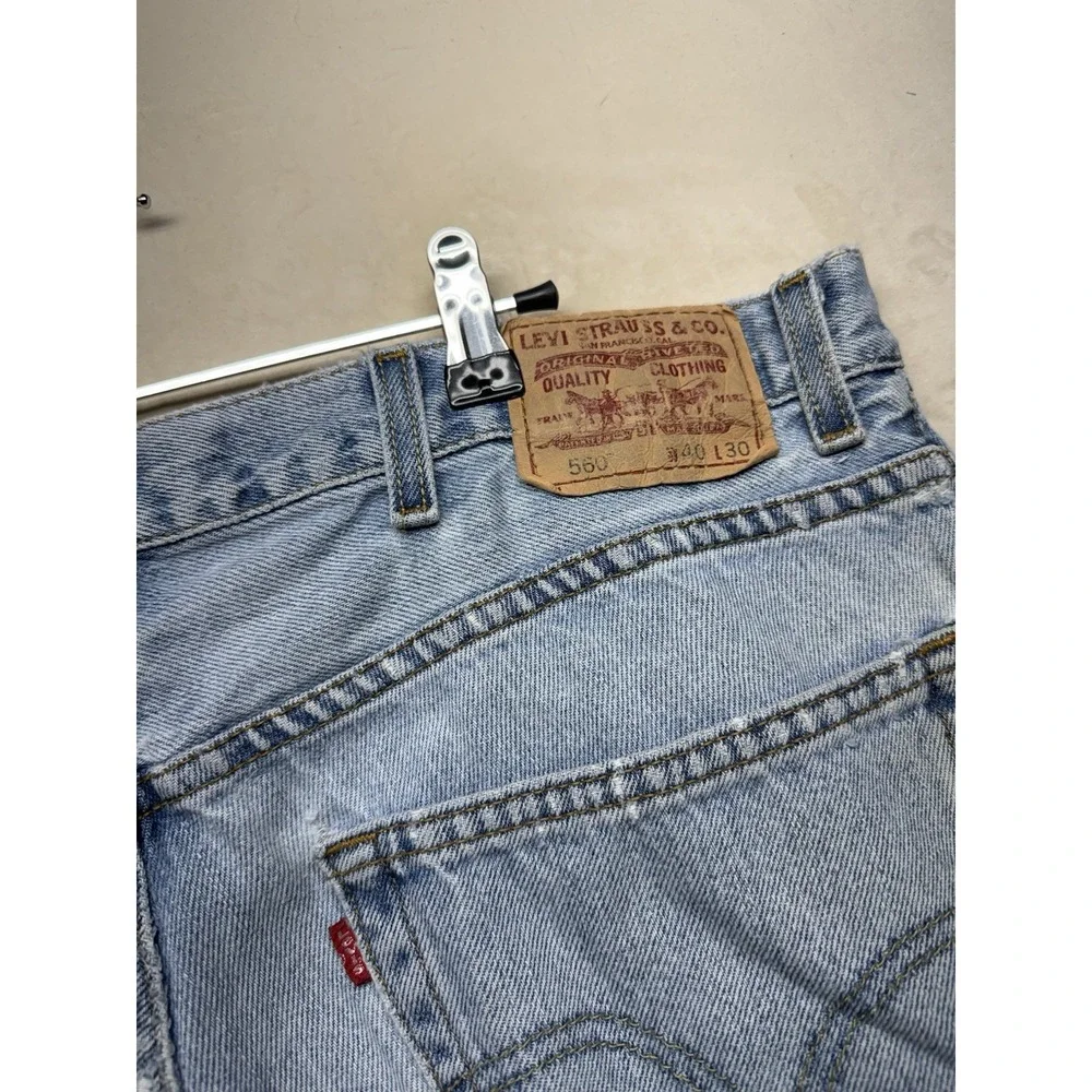 VTG Levis 560 Jeans Mens 40x30 Blue Light Wash Denim Loose Tapered Made USA 90s